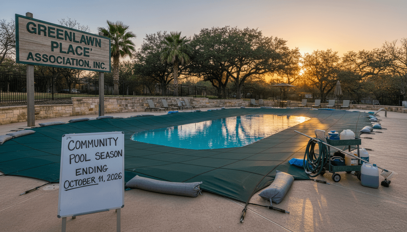 Community Pool Season Ending October 11, 2026